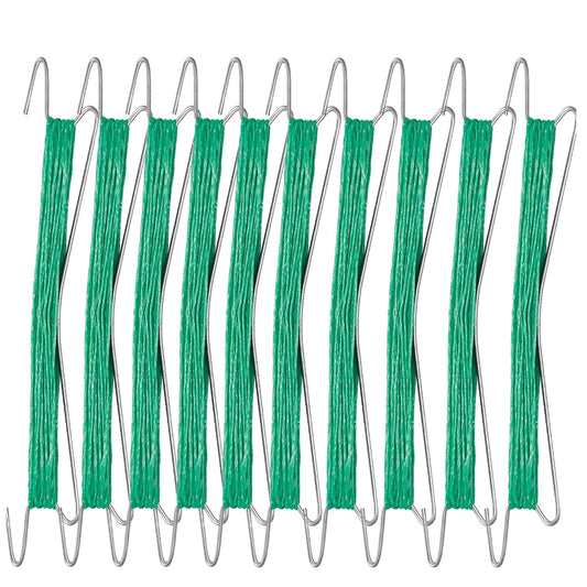 UCSAJI 10 PCS Tomato Support Hooks 10m Twine Vegetable Support Clips String Rope Plant Trellis for Climbing Plants Hooks to Prevent Tomatoes from Pinching or Falling Off (Green)