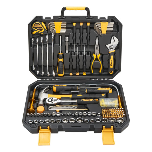 KOOPOOL Tool Set, Tool Box Kit for Mechanic and Car, General Household Home Tool Kit, Basic Tool Kit for Home Auto Repair, with Storage Case