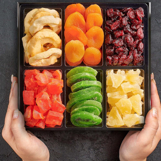 Snackberry Mothers Day Dried Fruit Basket, Gourmet Snack Box, in Elegant Drawer Window Box, Healthy Gift Snack Box for Women. Kosher Parve (Single)