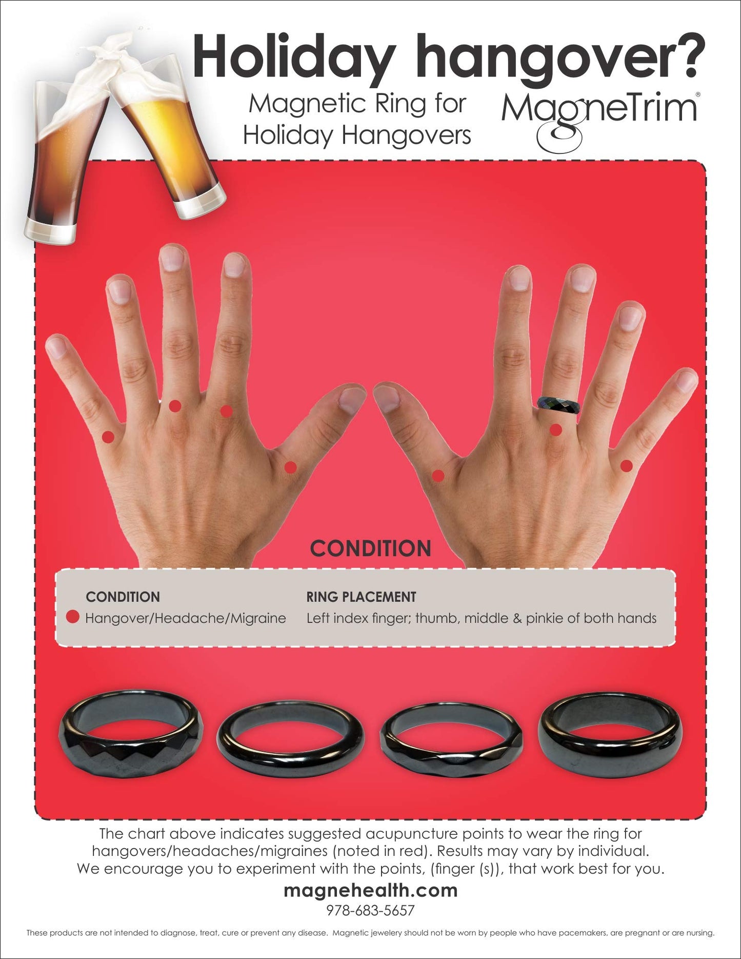 Hangover Ring-Magnetic Hematite 6mm Band Ring (11)