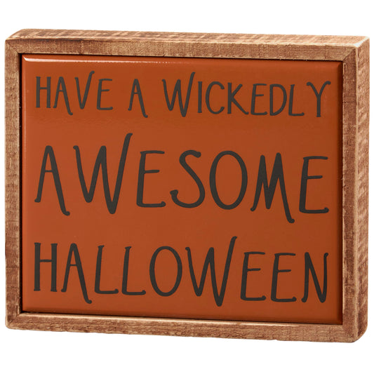 Primitives by Kathy Halloween Collection Wickedly Awesome Box Sign Mini