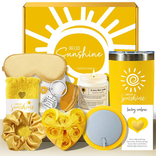 Birthday Gifts for Women Self Care Get Well Gifts Baskets Spa Care Package, Inspirational Sunflower Thinking of You Thank You Gift Sending Sunshine Box, Get Well Gifts for Mom Friends Sister Teacher