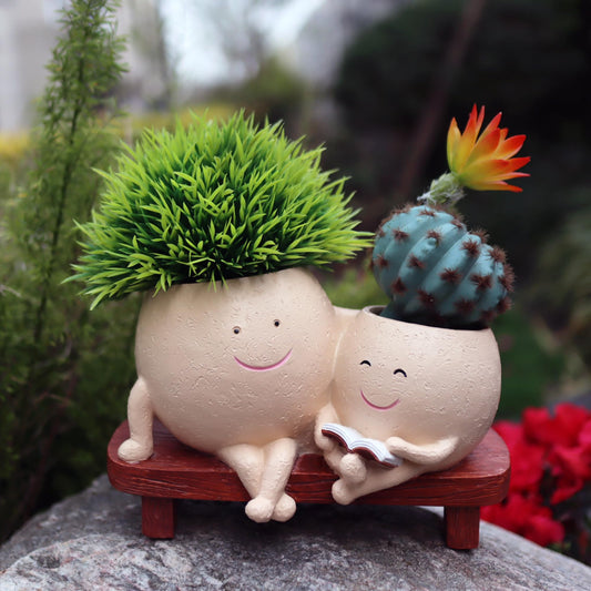 Dolkgy Face Pots for Plants, Cute Head Planter Flower Pots for Indoor Outdoor Plants, Modern Lady Head Vase Girl Face Planter, Unique Plant Pots, Macetas