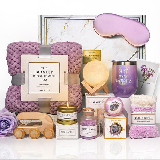 AHAGIFTREE Gift Baskets for Women,11PC Birthday Gifts,Think of You,Mother's Day,Thankyou ,self care,care package,relaxation,new beginnings gifts for women,friend,mom,sister