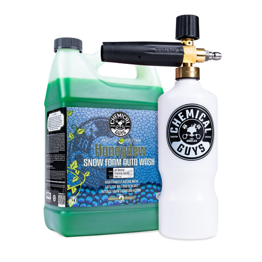 Chemical Guys TORQ Professional Max Foam 8 Cannon and Honeydew Snow Foam Soap Kit - High Foaming Car Wash Cannon with 1 Gallon Concentrated Soap - Safe for Cars, Trucks, SUVs, RVs and More, 128 fl oz