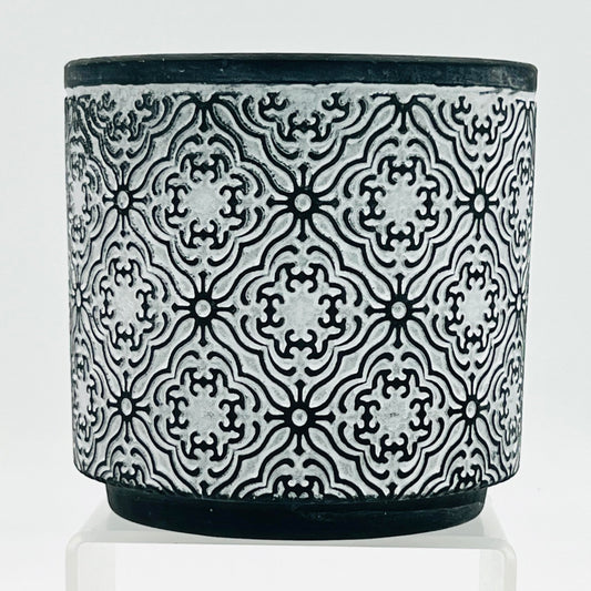 hadaaya Beautiful Succulent Pot – Black Mosaic Floral, Round Ceramic Planter with Mosaic Tile Design, Perfect for Home décor and Indoor Plants.