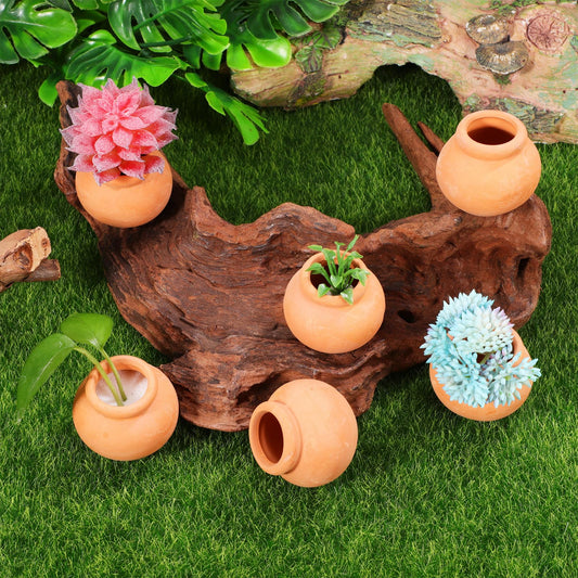 Toddmomy Mini Clay Pots 6Pcs Mini Terracotta Clay Pots Pottery Planter Miniature Flower Containers for Succulent Plants, DIY Garden, Dollhouse and Home Decor