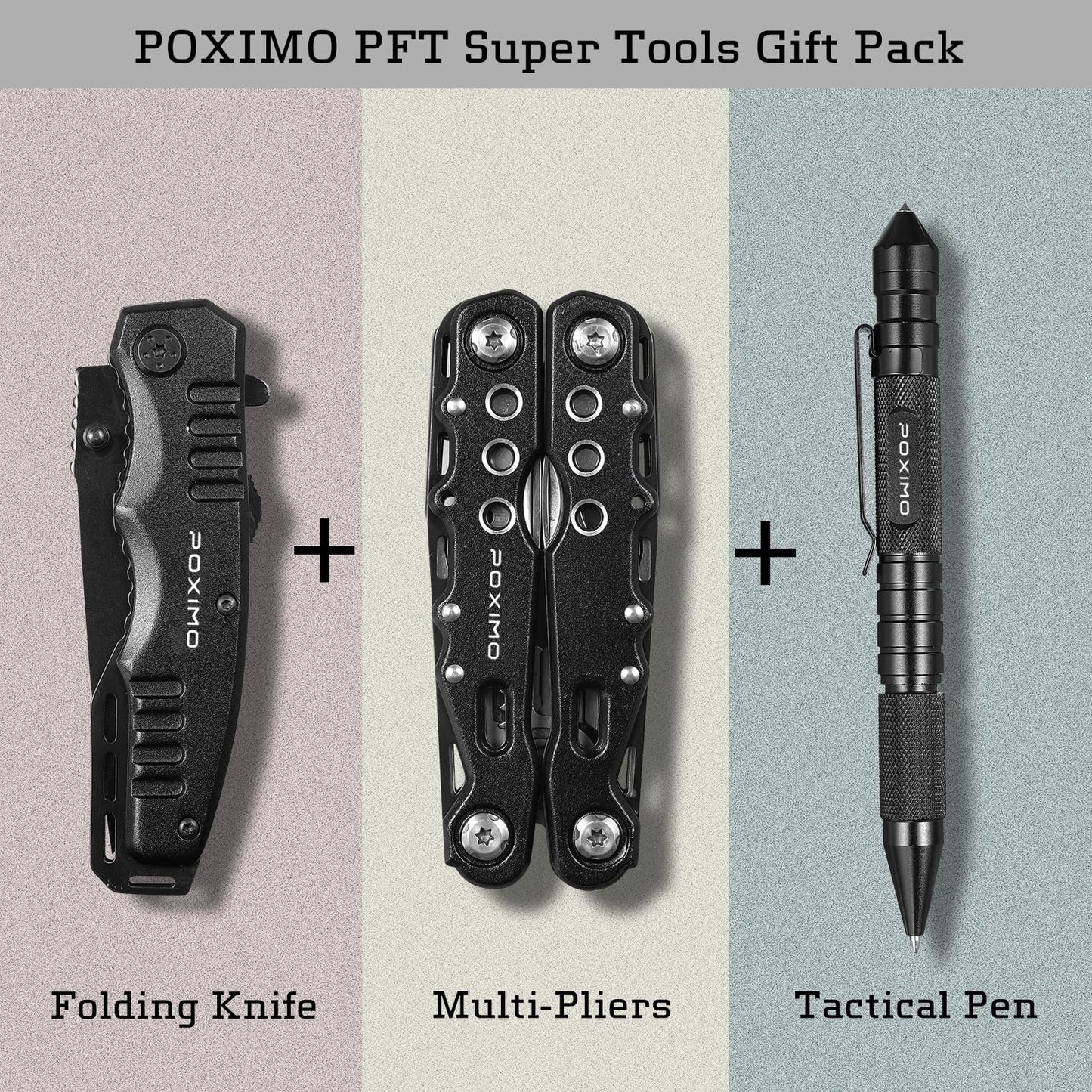 Multitools Gift Set "I LOVE YOU", Men Gifts 3 Items Pack with 14-In-1 Multi tool Pliers, Pocket Knife, Tactical Pen, Gifts for Men Women, Stocking Stuffers EDC, Survival Tools Set (I LOVE YOU)