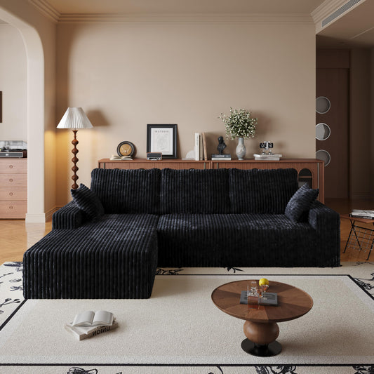 108" Cloud Sectional Couch with L-Shape Chaise,4 Seat Modern Modular Sofa with Deep Seat,Upholstered Couches for Living Room Bedroom, Boneless Couch
