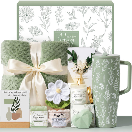 Mothers Day & Birthday Gifts for Women - Get Well Soon Spa Care Package, Luxury Self Care Gift Basket for After Surgery & Cancer Care Inspirational Thinking of You Sympathy Gift Set for Mom Her Friend