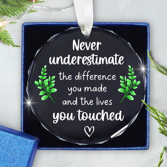 GAUDORA Christmas Thank You Gifts for Women Men - Glass Christmas Ornaments 2025 - Employee Appreciation Gifts for Teacher Coworkers Boss, Farewell Retirement Gift, Stocking Stuffers, Xmas Decorations