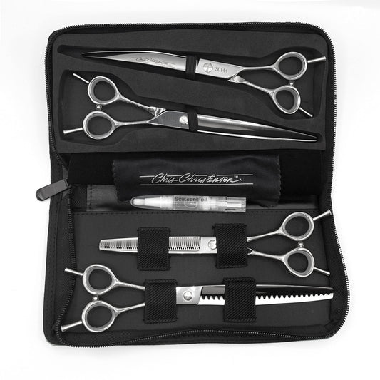 Chris Christensen Classic Series Grooming Shears, Full Set of Shears With Case, Groom Like a Professional, Any Skill Level, Made From 440C Japanese Steel