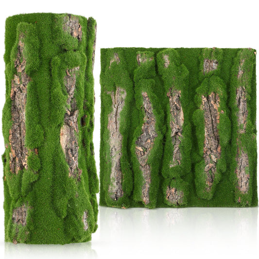 Suncalla Artificial Moss Bark 11.8 x 11.8 inches Tree Plants Bark DIY for Tree Collar Sewer Decoration Water Pipe Pillar Cover Indoor Wall Garden Decor