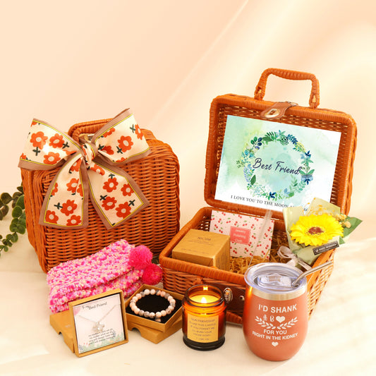 Friend Birthday Gifts for Women - Unique Basket Box for BFF, Best Friends, Funny Bestie