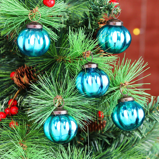 IndianShelf 12 Vintage Mercury Large Christmas Ornaments Turquoise Unique Glass Christmas Balls for Christmas Tree, Halloween, New Year, Valentine Day, Holidays, Event & Wedding Party Decor-2 Inch