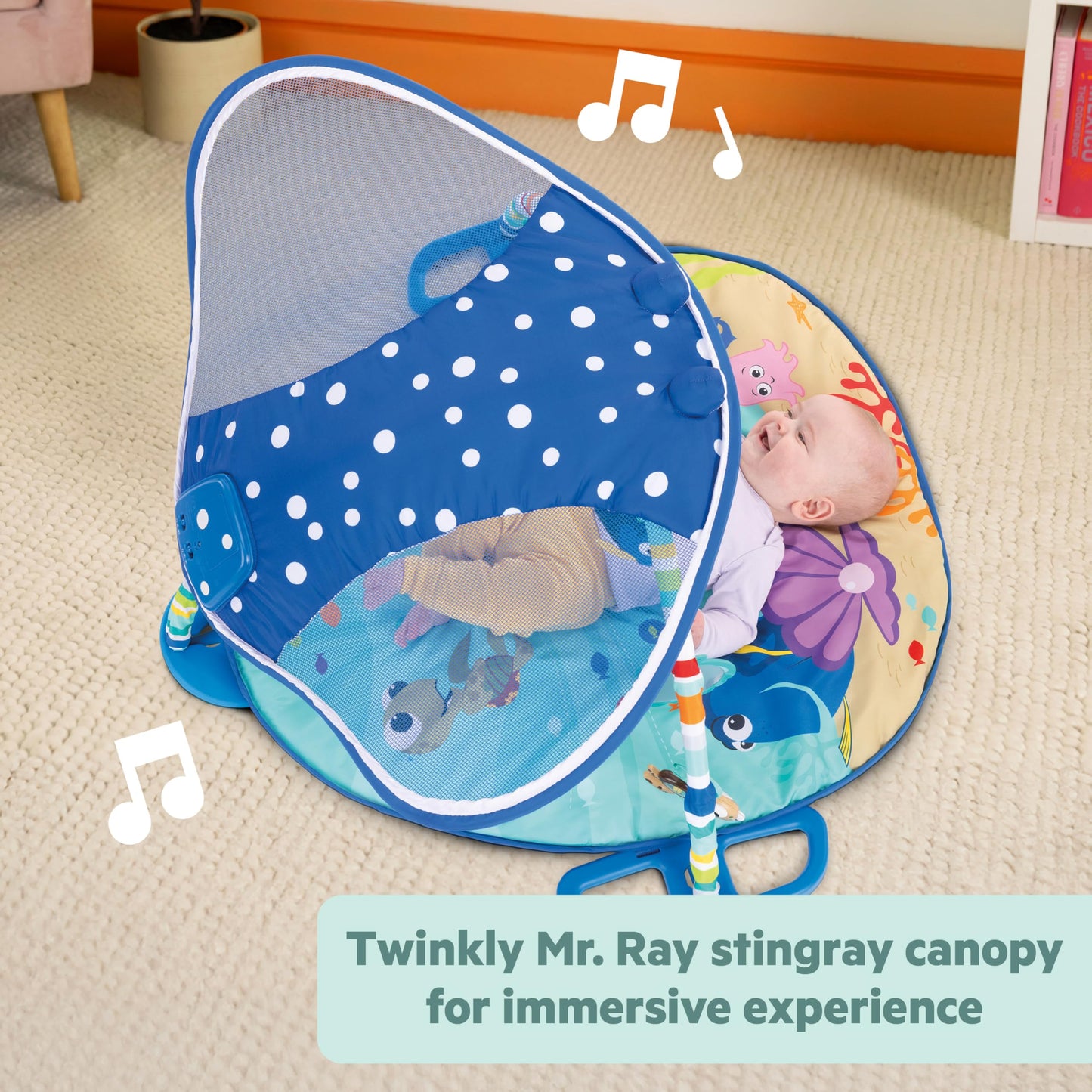 Bright Starts Disney Baby Finding Nemo Mr. Ray Ocean Lights & Music Gym, Ages Newborn +