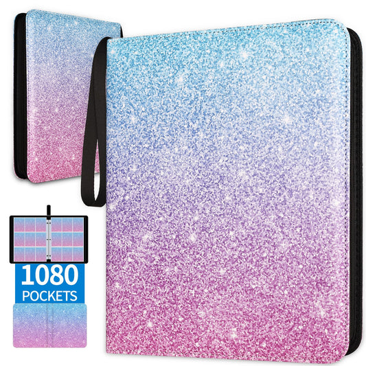 1080 Pockets Card Binder 9 Pocket, Trading Card Binder with 60 Page Removable Sleeves, Zipper Card Book Album Holder[PROTECTIVE][PLEASANT TOUCH SURFACE]