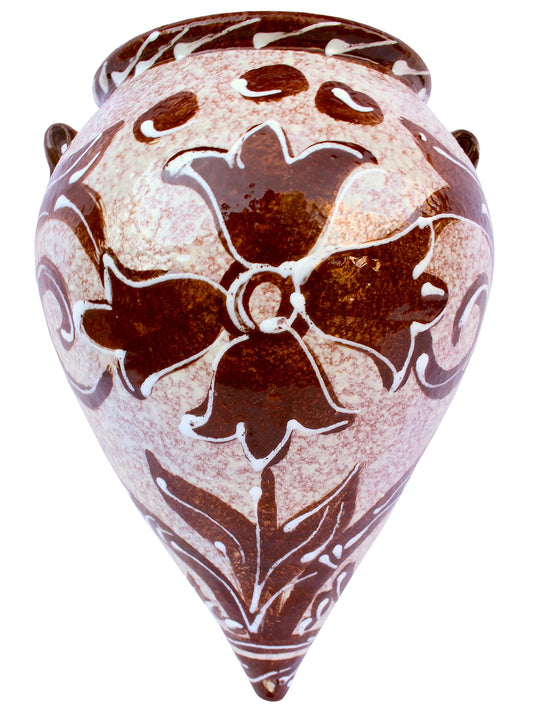 Cactus Canyon Ceramics Hand-Painted Spanish Orza Wall Flower Pot, Spanish Cafe de Pico