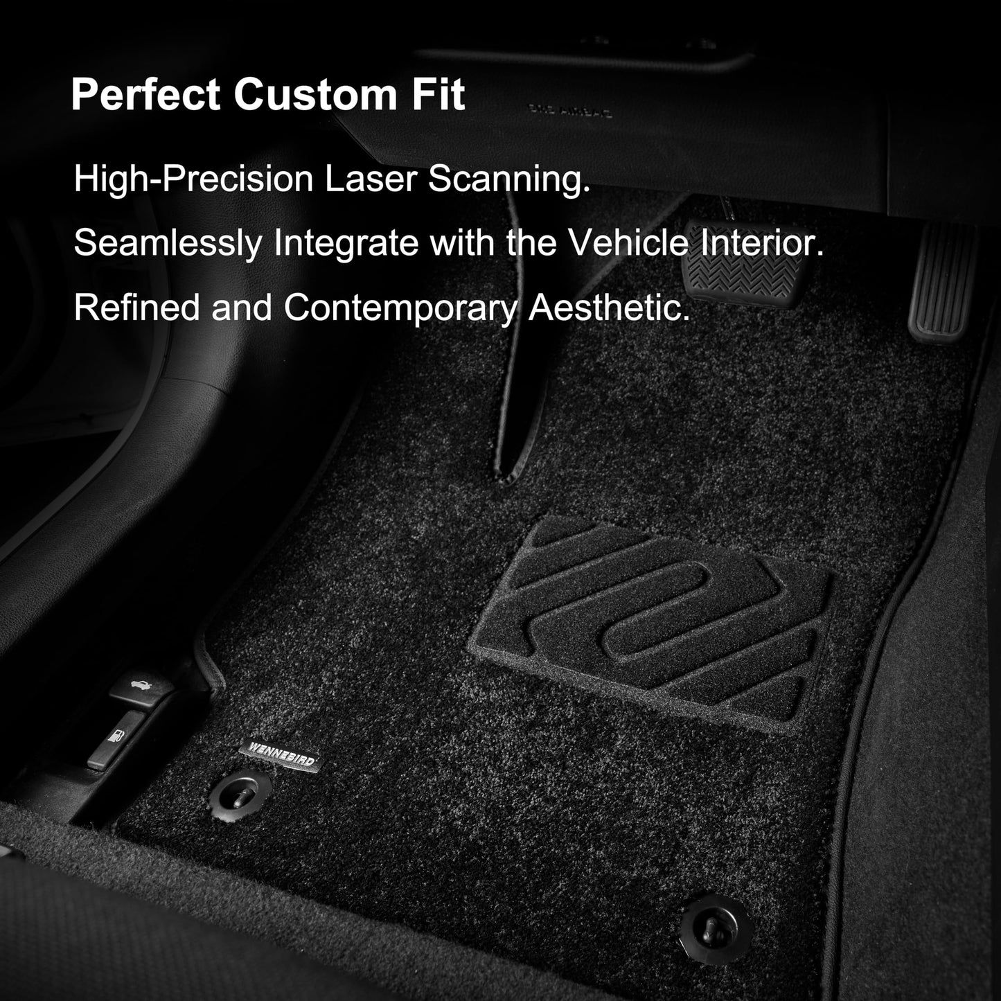 WENNEBIRD Superior Carpet Floor Mats for 2014-2018 Infiniti QX80 / 2017-2018 Nissan Armada, 0.6-Inch Ultra-Thick, Noise-Reducing, All-Weather Waterproof Anti-Slip – 4-Pc Set