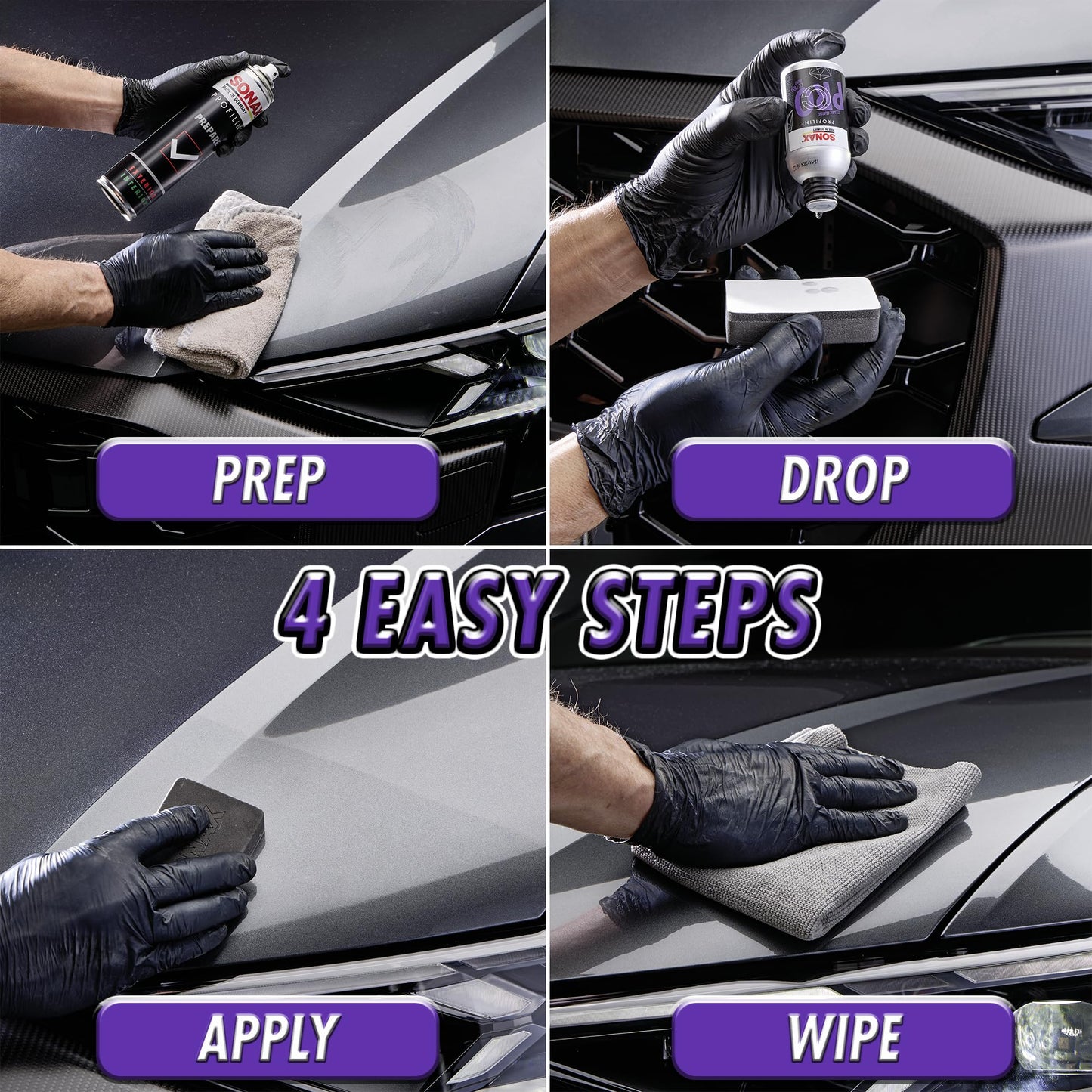 SONAX CC Pro Ceramic Coating Kit – 5 Year Professional Car Paint Protection | High Gloss Ceramic Sealant for Cars | Hydrophobic Coating for Long-Lasting Shine 50mL