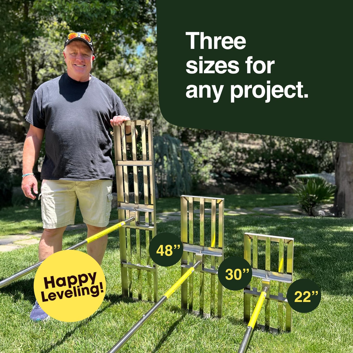 Rocklin™ Lawn Leveling Rake – 22” x 10” Stainless Steel Leveling Tool with 78” Handle | Smooth & Level Soil, Sand or Grass | Durable Leveling Tool for Lawn, Yard and Garden