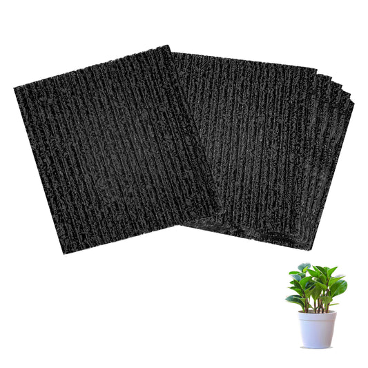 YENXIKU 6-Pack Flexible Plant Pot Mat - Planter Water Liners for Inside of Potted Plants, Easy-to-Cut Soil Protection & Aeration Mat (6.3 inch)