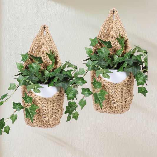 Shineloha 2 Pack 6-inch Hanging Planters for Indoor Plants, Macrame Wall Plant Hanger | Wall Plant Holder, Wall Planters for Indoor Plants (2 Pack, for up to 6 inch Pot)