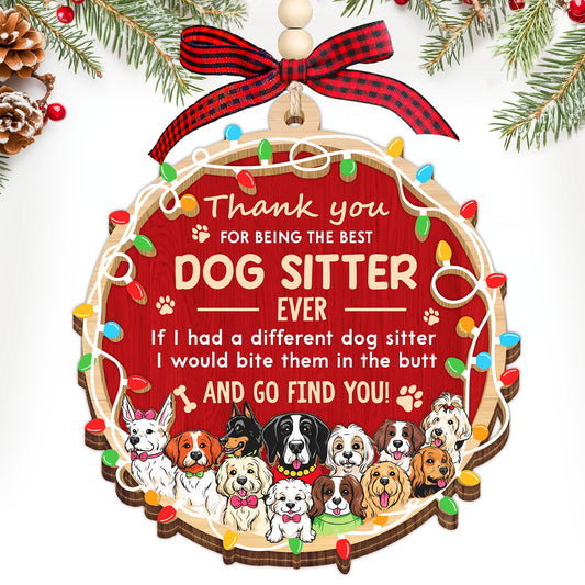 HEXMOZ Dog Sitter Gifts for Women, Men - Dog Sitter Ornament - Petsitter Thank You Gift for Christmas, Appreciation Present Gift Ideas - Xmas Dogs Ornaments Holiday Decorations 2025