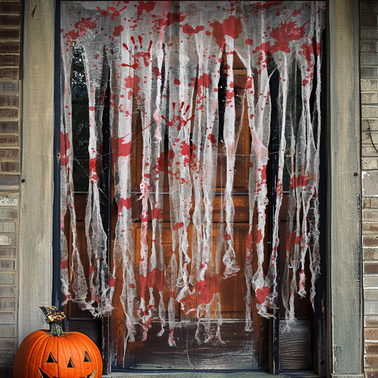 Sfcddtlg 2 Pcs Halloween Door Curtains - 85 x 59 Inch Extra Large Bloody Handprint Doorway Decorations - Scary Creepy Curtain Cloth for Halloween Party Haunted House Decoration