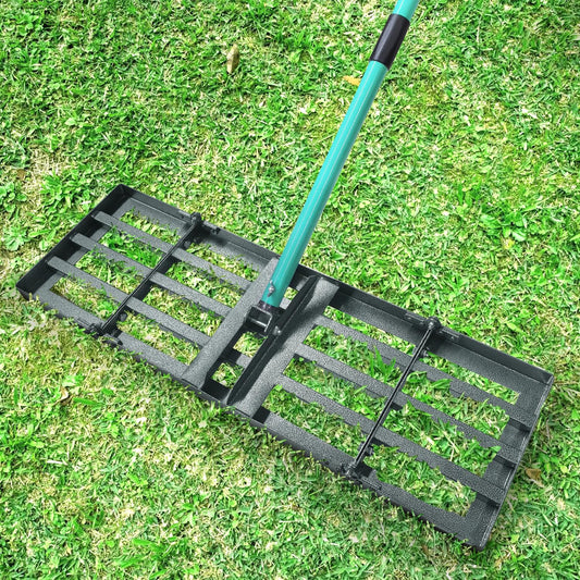 Breeze Touch Lawn Leveling Rake, 30 Inch Yard Lawn Leveling for Soil with 78" Adjustable Steel Handle, Heavy Duty Effort Saving Landscape Lawn Leveler for Yard Garden Soil Sand Dirt Grass