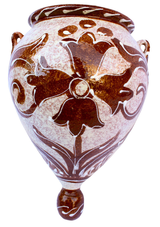 Cactus Canyon Ceramics Hand-Painted Spanish Orza Wall Flower Pot, Spanish Cafe