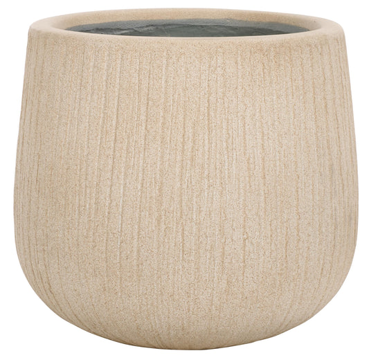 SAFAVIEH Outdoor - Francia Beige Concrete Ficonstone Planter Pot with Drainage Hole, Frost Resistant Garden Planter for Patio, Deck, Indoor Outdoor Use, 15.7" W x 15.7" D x 14" H (PAT1523B)