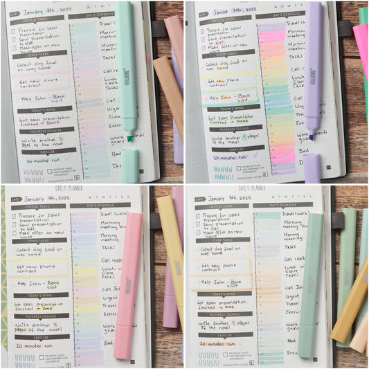 BLIEVE Aesthetic Cute Highlighters No Bleed Through, Dual Tip Chisel & Fine Point, Pastel Colors For Bible & Journaling
