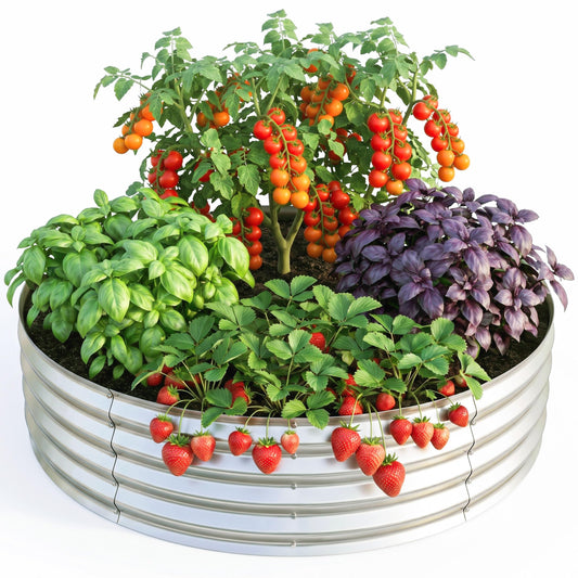 Utopia Home Galvanized Raised Garden Bed Kit 2x2x1 Ft, Planter Box Round Raised Garden Beds Outdoor, Easy Assembly Metal Raised Bed for Gardening Vegetables, Fruits, Flowers, Pack of 1, Silver