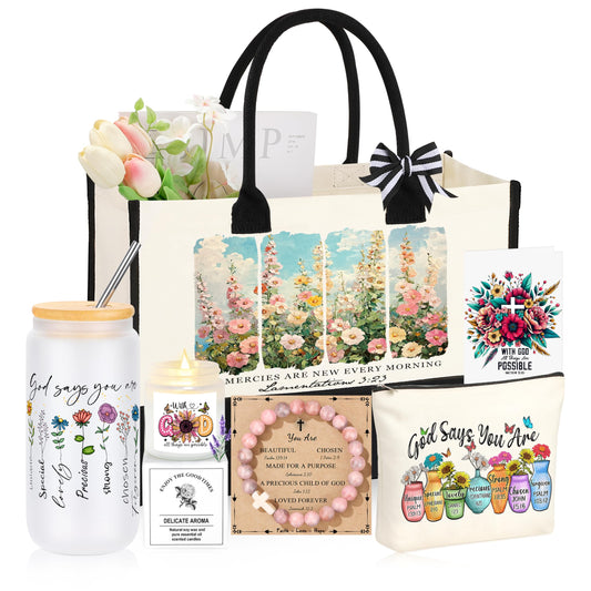 Christian Religious Gifts for Women, Mothers Day Birthday Gifts for Women, Best Friend Sister Mom Friendship Christmas Valentines Easter Ideas Present Basket of 6