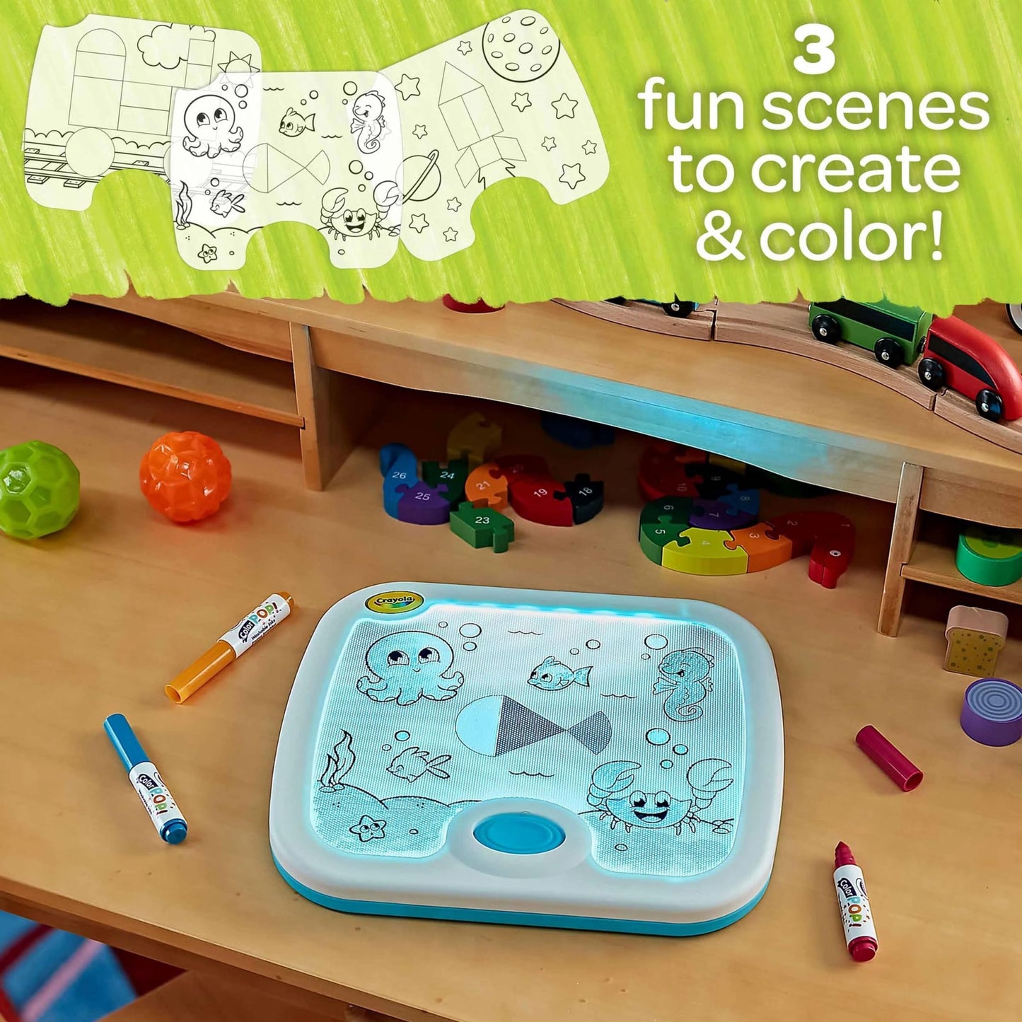 Crayola Light Up Activity Board, Sensory Toy for Toddlers & Kids, Light Box, Light Up Coloring Board, Educational Toy, Gift for Toddlers, Ages 1+