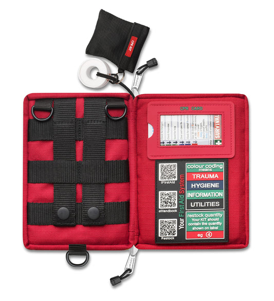 SURVIVAL Handy First Aid KIT with MOLLE System, Ideal for Hiking, Camping, Sports, Adventurers, Day trippers - 44 Pieces