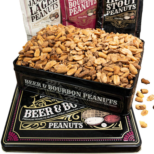 Nuts Gift Basket for Men, Unique Flavored Peanuts Assortment in a Cool Tin Gift Box, Birthday Gift for Men, Great Gift for Men, Healthy Snack